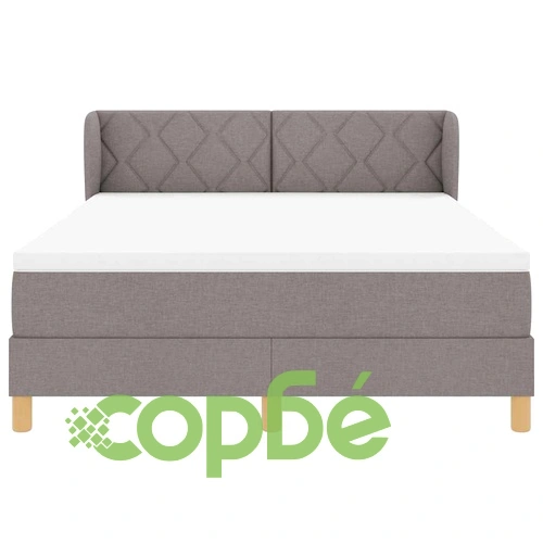 Легло с пружини и матрак от текстил Таупе 140x190 см ➤ топ цена ➤ sorbe.bg