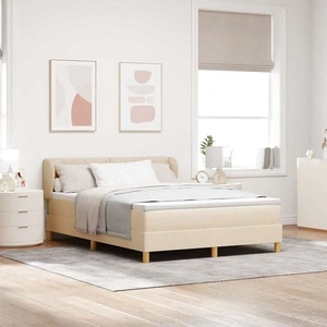 Легло с пружини и матрак от тъкан, крем, 140x190 см