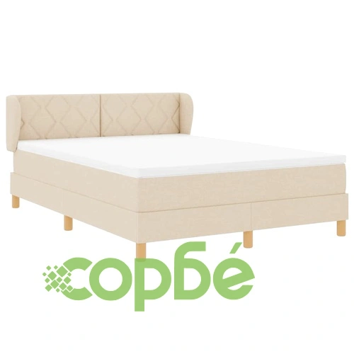 Легло с пружини и матрак от тъкан, крем, 140x190 см ➤ топ цена ➤ sorbe.bg