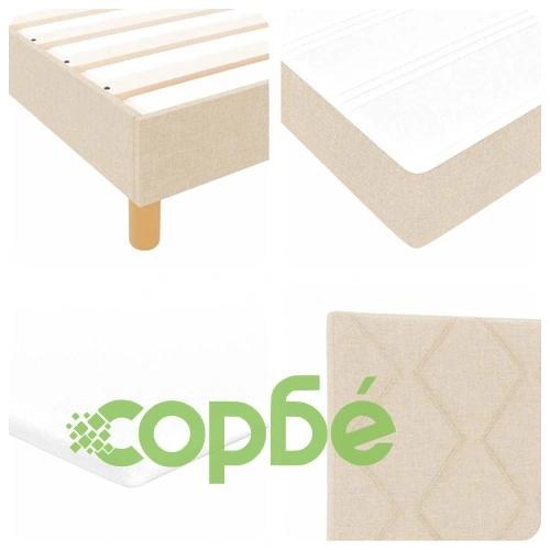 Легло с пружини и матрак от текстил крем 140x200 см ➤ топ цена ➤ sorbe.bg