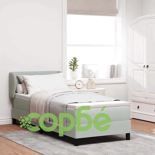 Легло тип Box Spring с матрак 80x200 см, тъмно сиво кадифе ➤ топ цена ➤ sorbe.bg