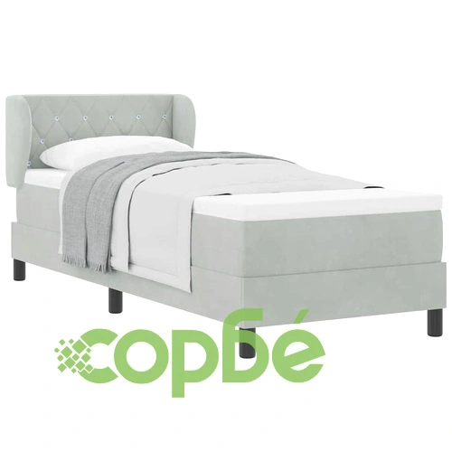 Легло тип Box Spring с матрак 80x200 см, тъмно сиво кадифе ➤ топ цена ➤ sorbe.bg