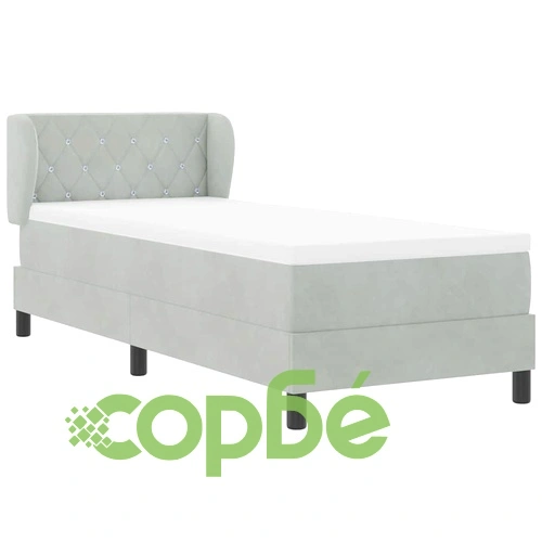 Легло тип Box Spring с матрак 80x200 см, тъмно сиво кадифе ➤ топ цена ➤ sorbe.bg