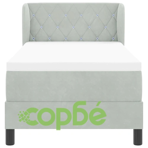 Легло тип Box Spring с матрак 80x200 см, тъмно сиво кадифе ➤ топ цена ➤ sorbe.bg
