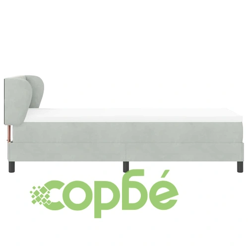 Легло тип Box Spring с матрак 80x200 см, тъмно сиво кадифе ➤ топ цена ➤ sorbe.bg