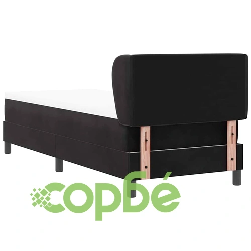 Легло тип Box Spring с матрак 80x200 см, черно кадифе ➤ топ цена ➤ sorbe.bg