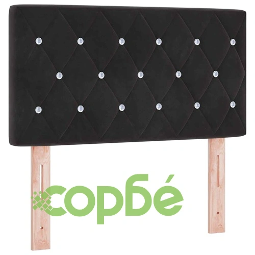 Легло тип Box Spring с матрак 80x200 см, черно кадифе ➤ топ цена ➤ sorbe.bg