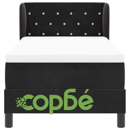 Легло тип Box Spring с матрак 80x200 см, черно кадифе ➤ топ цена ➤ sorbe.bg