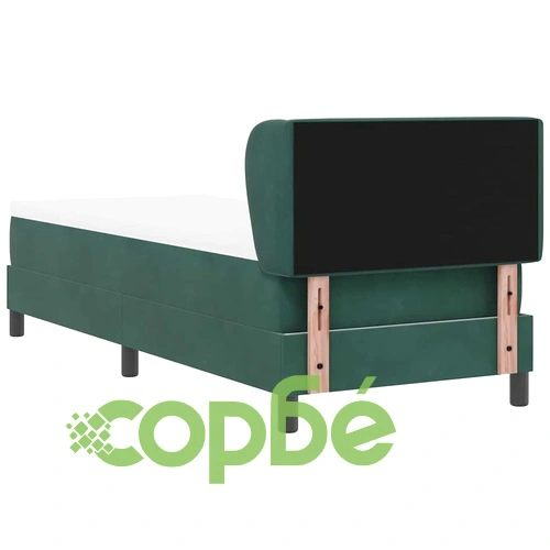 Легло Box Spring с матрак тъмнозелено 80x200 см кадифе ➤ топ цена ➤ sorbe.bg