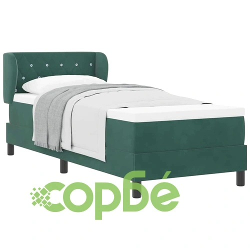 Легло Box Spring с матрак тъмнозелено 80x200 см кадифе ➤ топ цена ➤ sorbe.bg