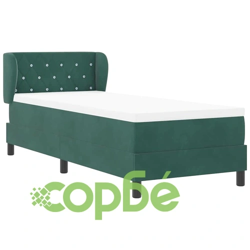 Легло Box Spring с матрак тъмнозелено 80x200 см кадифе ➤ топ цена ➤ sorbe.bg