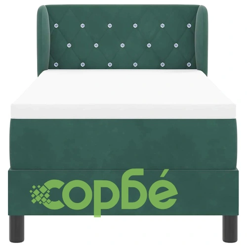 Легло Box Spring с матрак тъмнозелено 80x200 см кадифе ➤ топ цена ➤ sorbe.bg