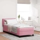 Легло Box Spring с матрак розово 80x200 см кадифе