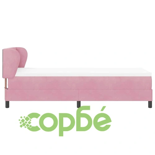 Легло Box Spring с матрак розово 80x200 см кадифе ➤ топ цена ➤ sorbe.bg