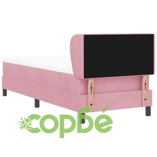 Легло Box Spring с матрак розово 80x200 см кадифе ➤ топ цена ➤ sorbe.bg