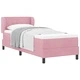 Легло Box Spring с матрак розово 80x200 см кадифе