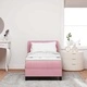 Легло Box Spring с матрак розово 80x200 см кадифе