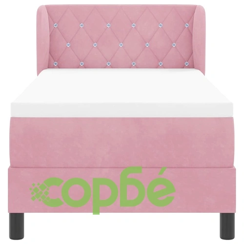Легло Box Spring с матрак розово 80x200 см кадифе ➤ топ цена ➤ sorbe.bg