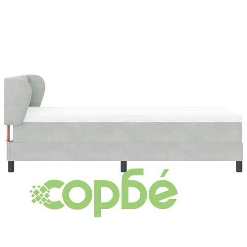 Легло тип Box Spring с матрак светлосиво 90x190 см кадифе ➤ топ цена ➤ sorbe.bg