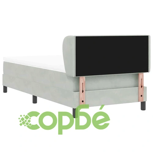 Легло тип Box Spring с матрак светлосиво 90x190 см кадифе ➤ топ цена ➤ sorbe.bg