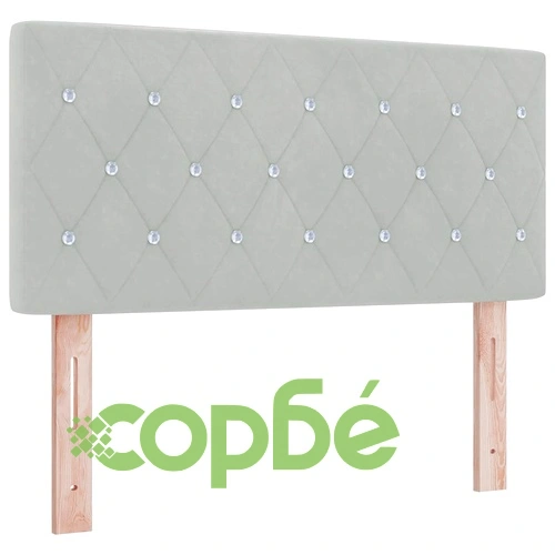 Легло тип Box Spring с матрак светлосиво 90x190 см кадифе ➤ топ цена ➤ sorbe.bg