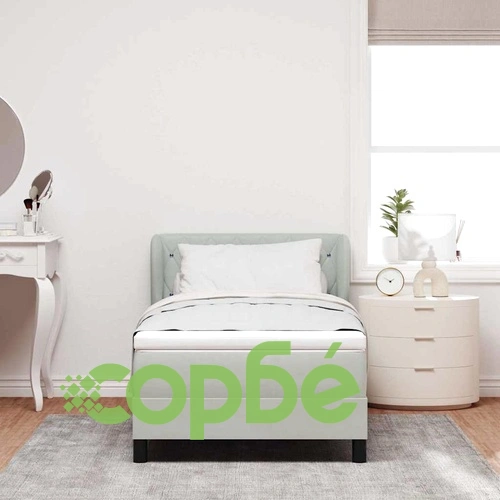 Легло тип Box Spring с матрак светлосиво 90x190 см кадифе ➤ топ цена ➤ sorbe.bg
