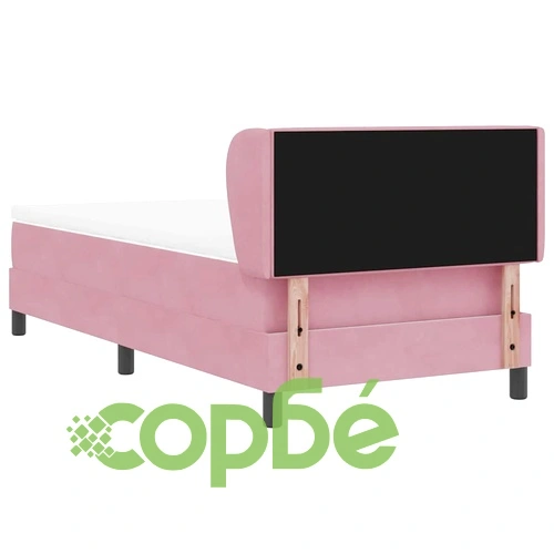 Легло Box Spring с матрак розово 90x190 см кадифе ➤ топ цена ➤ sorbe.bg
