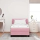 Легло Box Spring с матрак розово 90x190 см кадифе
