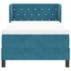 Легло Box Spring с матрак тъмно синьо 90x200 см кадифе