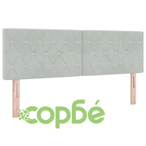 Легло Box Spring с матрак светло сиво 140x190 см кадифе ➤ топ цена ➤ sorbe.bg