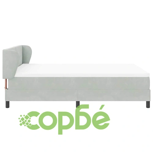 Легло Box Spring с матрак светло сиво 140x190 см кадифе ➤ топ цена ➤ sorbe.bg
