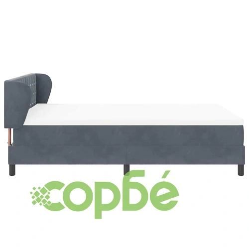 Легло Box Spring с матрак тъмно сиво 140x190 см кадифе ➤ топ цена ➤ sorbe.bg
