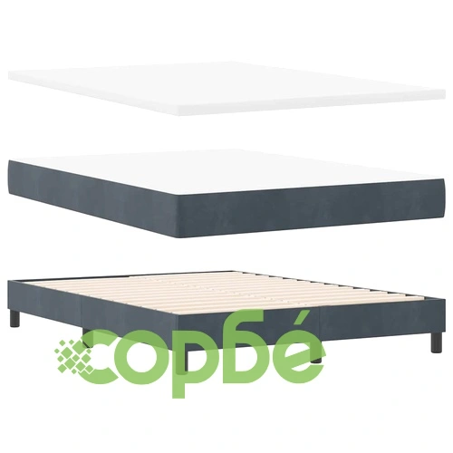 Легло Box Spring с матрак тъмно сиво 140x190 см кадифе ➤ топ цена ➤ sorbe.bg