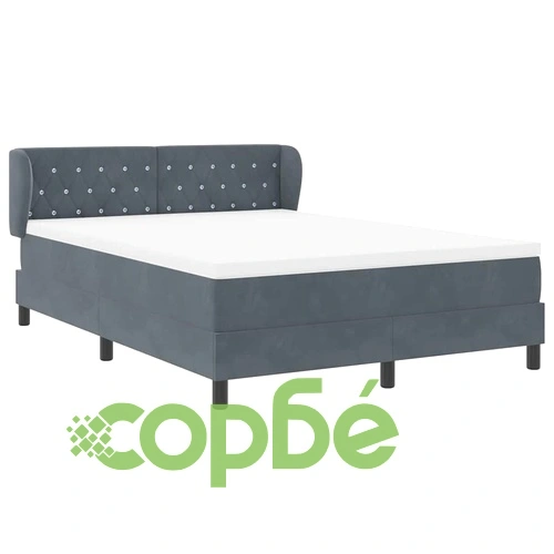 Легло Box Spring с матрак тъмно сиво 140x190 см кадифе ➤ топ цена ➤ sorbe.bg