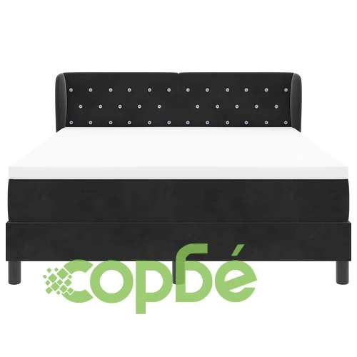 Легло Box Spring с матрак черно 140x190 см кадифе ➤ топ цена ➤ sorbe.bg