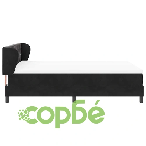 Легло Box Spring с матрак черно 140x190 см кадифе ➤ топ цена ➤ sorbe.bg