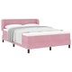 Легло тип Box Spring с матрак розово 140x190 см кадифе