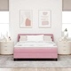 Легло тип Box Spring с матрак розово 140x190 см кадифе