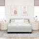 Легло тип Box Spring с матрак светлосиво 140x200 см кадифе