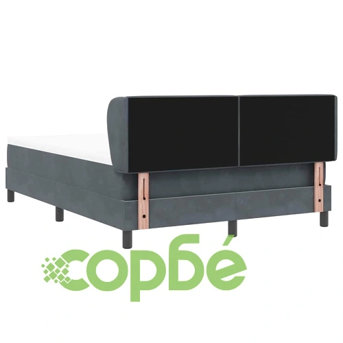 Легло Box Spring с матрак тъмно сиво кадифе 140x200 см ➤ топ цена ➤ sorbe.bg