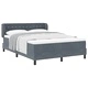 Легло Box Spring с матрак тъмно сиво кадифе 140x200 см