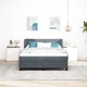 Легло Box Spring с матрак тъмно сиво кадифе 140x200 см