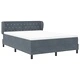 Легло Box Spring с матрак тъмно сиво кадифе 140x200 см