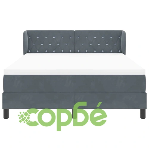 Легло Box Spring с матрак тъмно сиво кадифе 140x200 см ➤ топ цена ➤ sorbe.bg