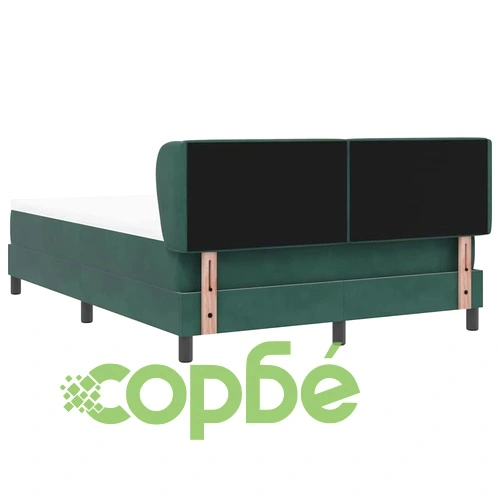 Легло Box Spring с матрак тъмнозелено 140x200 см кадифе ➤ топ цена ➤ sorbe.bg