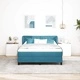Box Spring легло с матрак тъмно синьо 140x200 см кадифе