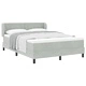 Легло Box Spring с матрак светлосиво 160x200 см кадифе
