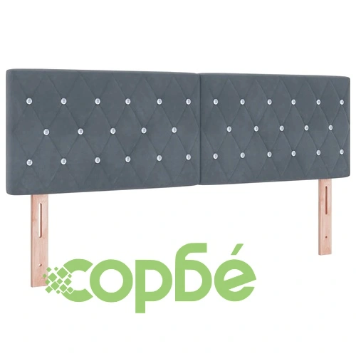 Легло тип Box Spring с матрак тъмно сиво 160x200 см кадифе ➤ топ цена ➤ sorbe.bg