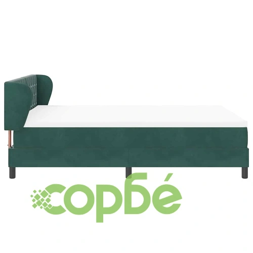 Легло тип Box Spring с матрак тъмно зелено 160x200 см кадифе ➤ топ цена ➤ sorbe.bg