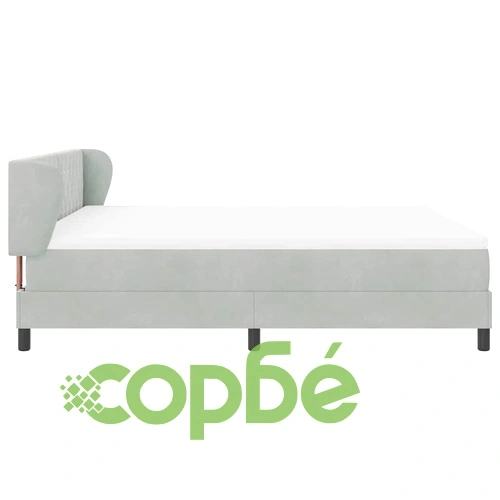 Легло тип Box Spring с матрак светлосиво 180x200 см кадифе ➤ топ цена ➤ sorbe.bg